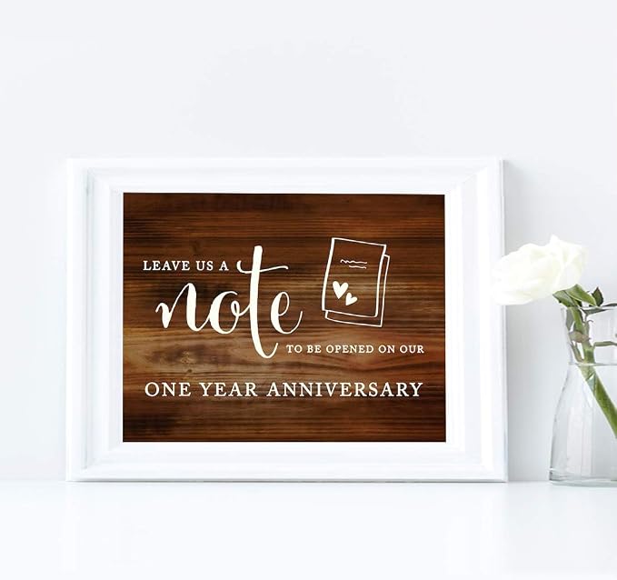 Andaz Press Wedding Party Signs, Rustic Wood Print, 8.5x11-inch, Time Capsule - Image 3