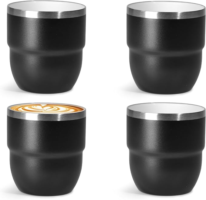 CHLJAR 4 oz Espresso Cup, Ceramic-Lined 18/8 Stainless Steel Coffee Cup by Unknown