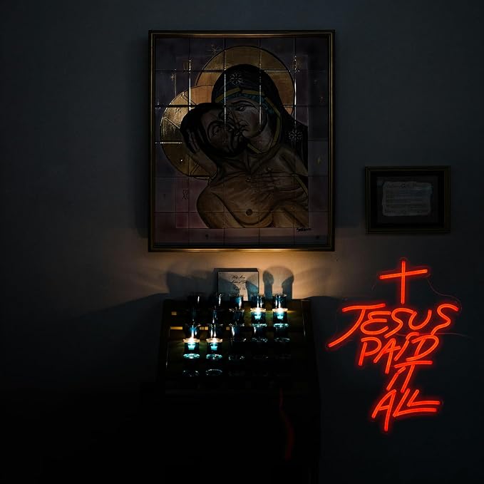 Jesus Paid It All Neon Sign Red Cross Neon Light - Image 6