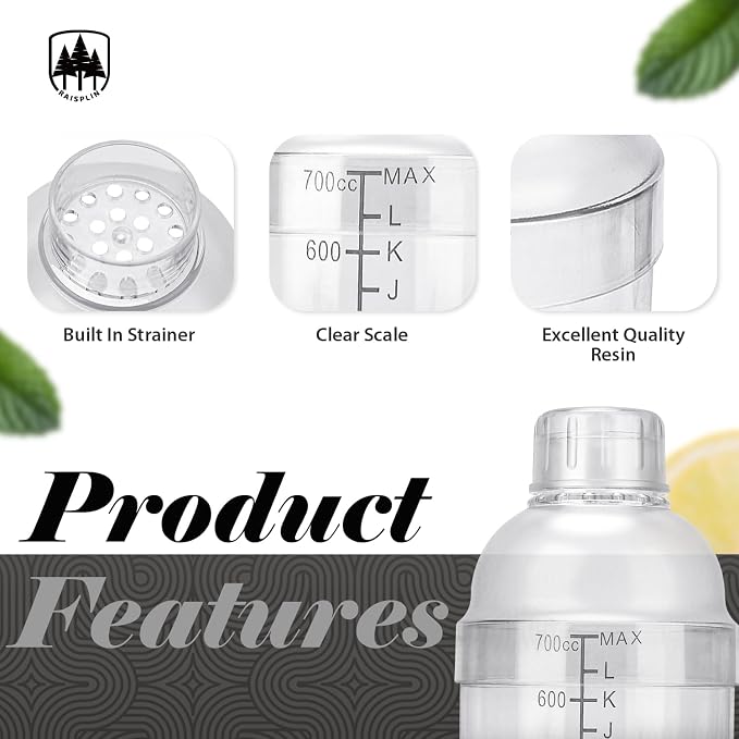 2-Piece 24oz Plastic Cocktail Shaker Set - - Image 3