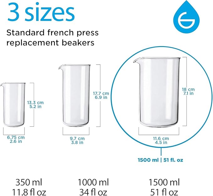 GROSCHE Borosilicate 3.3 Glass Universal Replacement Beaker - Image 4