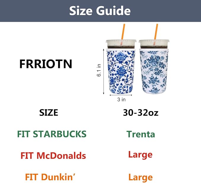 2 Pack Reusable Iced Coffee Sleeves - Image 2
