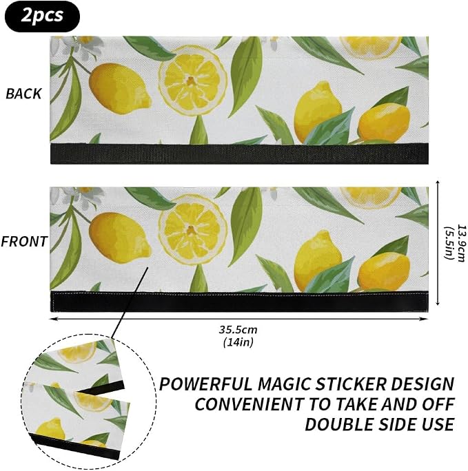 Yellow Fresh Lemons Fruit Refrigerator Door Handle Cover, Kitchen Decor Fridge - Image 2