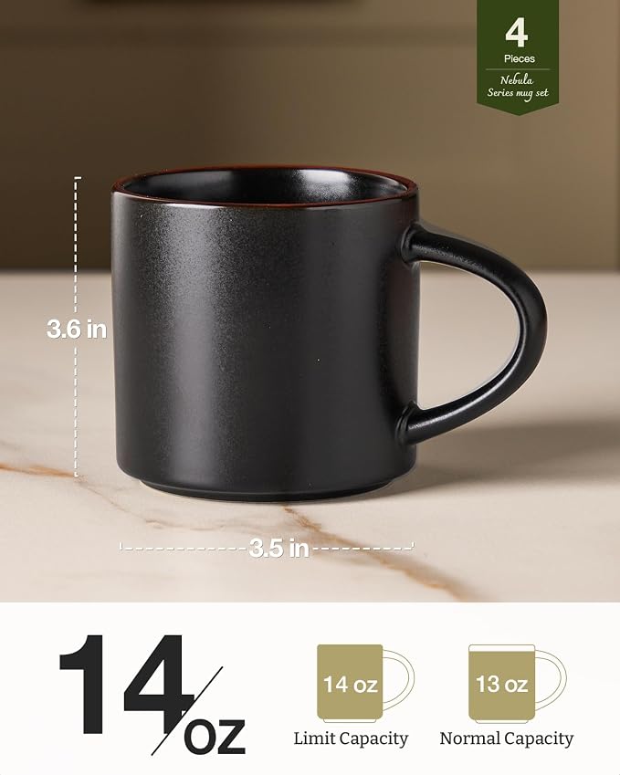 famiware Coffee Mugs Set of 4, Nebula 14oz Coffee Mugs, Ceramic Cup Set - Image 5