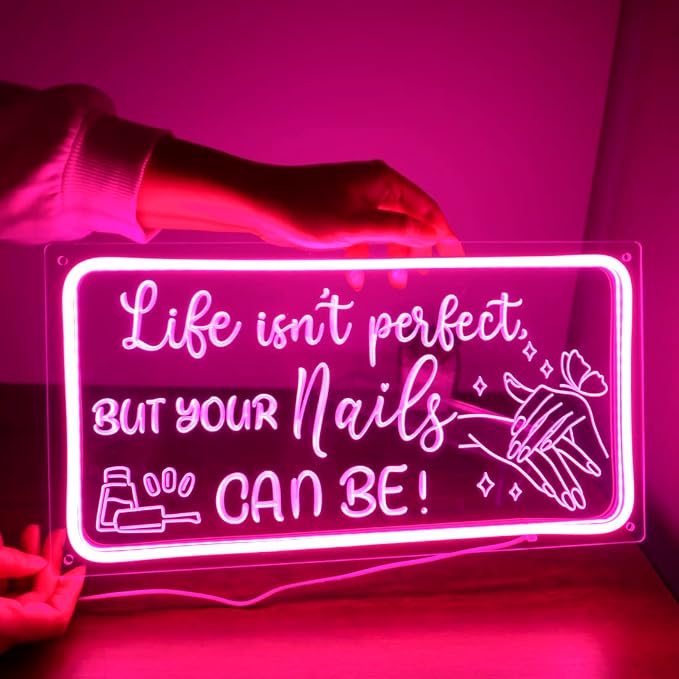 Planzo NAILS Neon Sign Nails Tech Spa Salon Studio Beauty Business Stores Logo - Image 2