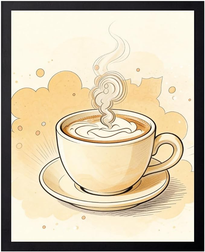Lawrence Williams Designs Coffee Cup Steam Poster by LawrenceWilliamsDesigns