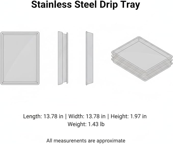 Stainless Steel Drip Tray, Rectangular Condensation Catch Pan - Image 7