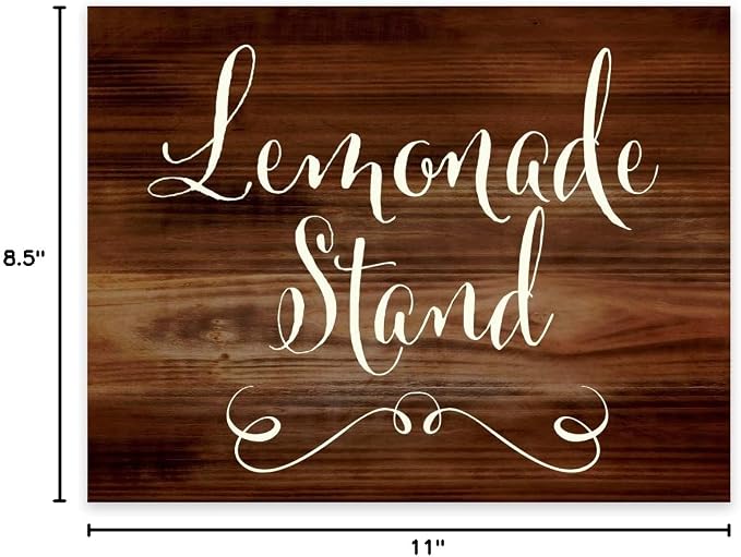 Andaz Press Wedding Party Signs, Rustic Wood Print, 8.5x11-inch, Lemonade Stand - Image 9