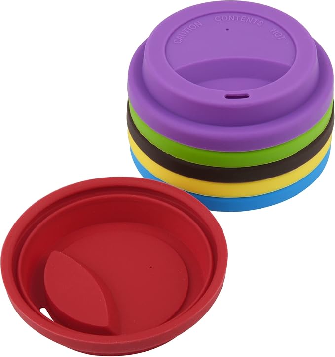 COSMOS Pack of 6 Anti-Dust Spill Proof Soft Silicone Replacement Coffee Mug - Image 4