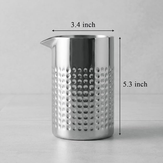 Elsjoy 18 oz Stainless Steel Cocktail Mixing Glass, Double Walled Bartender - Image 2