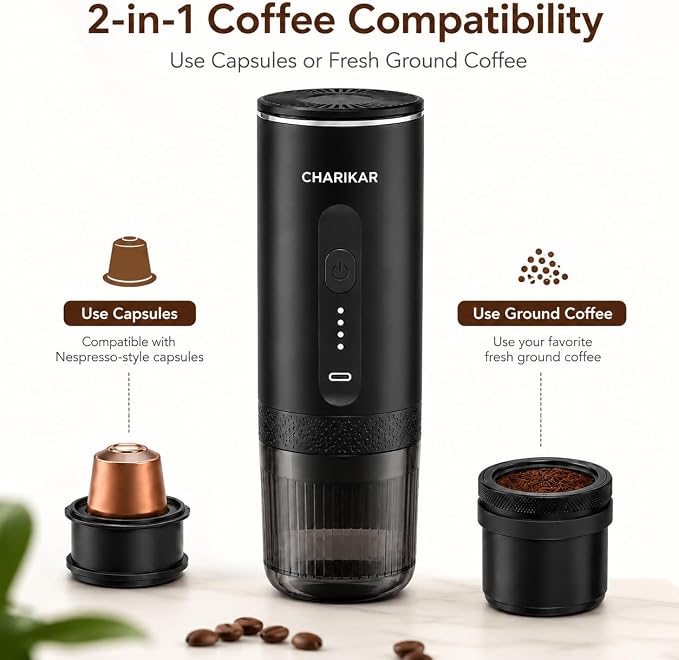Portable Espresso Machine, Self-Heating Travel Coffee Maker, 20 Bar 7500mAh - Image 3