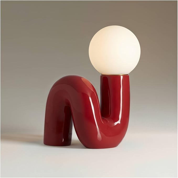 360 Lighting Fondant 11 3/4" Small Mid Century Modern Accent Table Lamp Velvet - Image 2