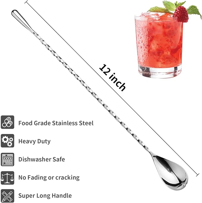 2Pcs Cocktail Spoon Long Handle Bar Spoon - Image 2
