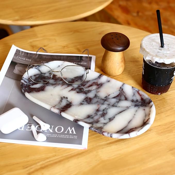 DUANYAN Natural Marble Tray, Coffee Table, Paper Cup, Cake Display, Coffee bar - Image 5