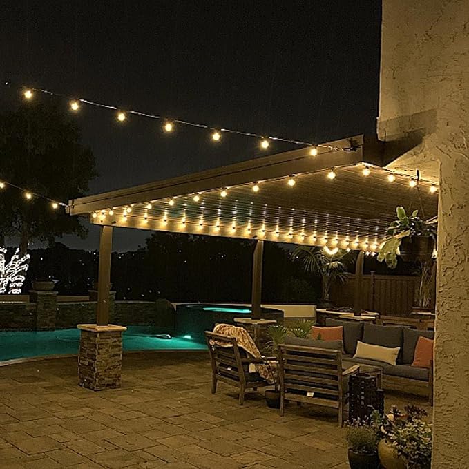 G50 Patio String Lights with 25 Frosted Globe Bulbs – Outdoor String Lights – - Image 6