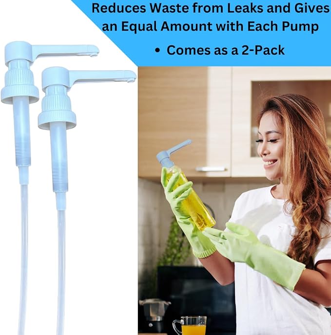 Dual Fitting Pump Dispenser for Gallon Jugs and Smaller Bottles Leak Proof for - Image 3