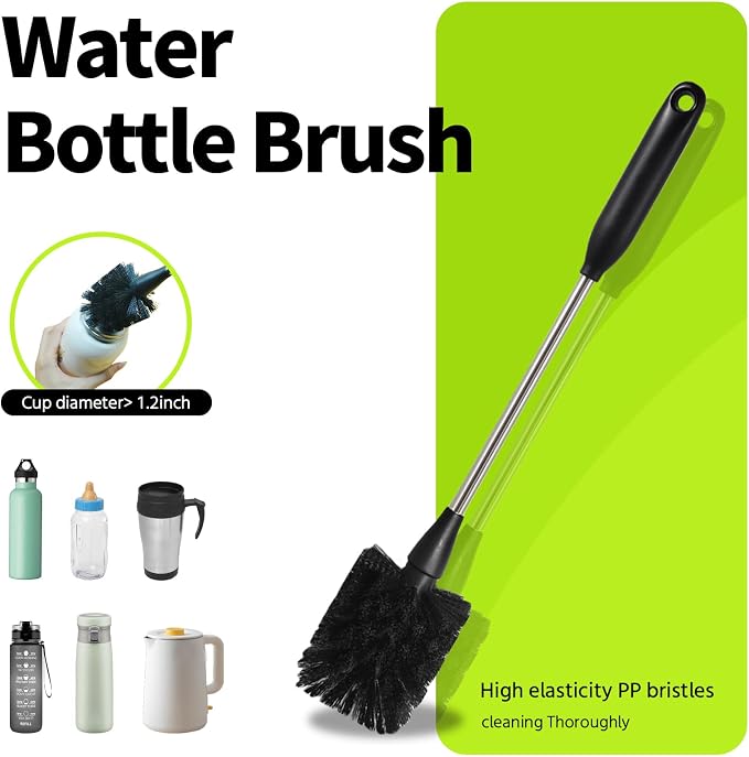 5 Pack Bottle Brush, 15in Stainless Steel Water Bottle Brush, 3 Straw Brushes - Image 2