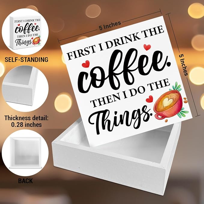 Coffee Bar Decor, Funny Office Decorations, First I Drink The Coffee, Then I Do - Image 2