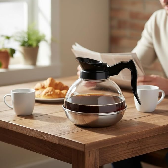 TrueCraftware- 64 oz. Coffee Decanter Stainless Steel Base Polycarbonate Body - Image 2