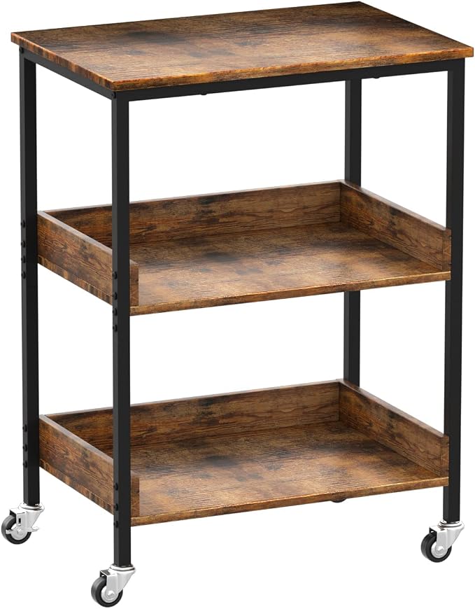 ASTARTH Kitchen Microwave Cart, 3 Tier Rolling Utility Cart on Wheels Coffee by WelcometoASTARTHHome