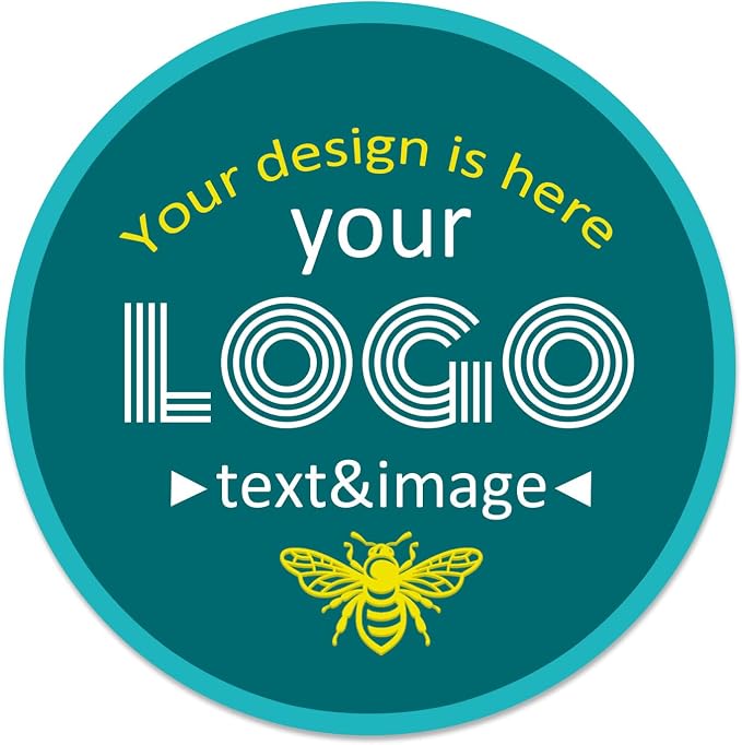 Round Custom Labels Stickers Personalized Business Logo, Self-Adhesive Jar by Jamipasp