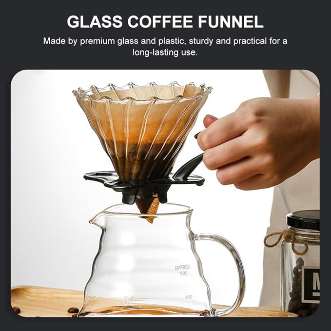 Ciieeo Multi-use Home Coffee Pot Funnel Reusable Strainer Glass Construction - Image 9
