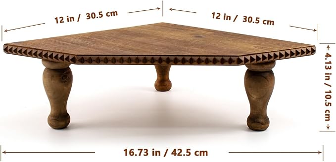 OKSQW Wood Corner Counter Shelf Framehouse Decorative Tray Stand - Image 3