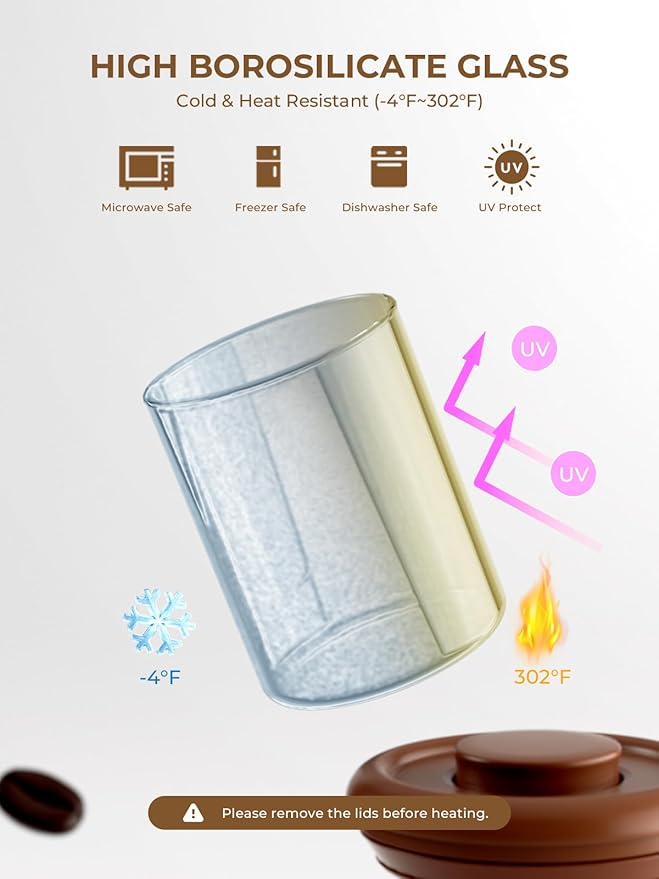 10 oz Coffee Canister, Airtight Glass Coffee Container - Image 4