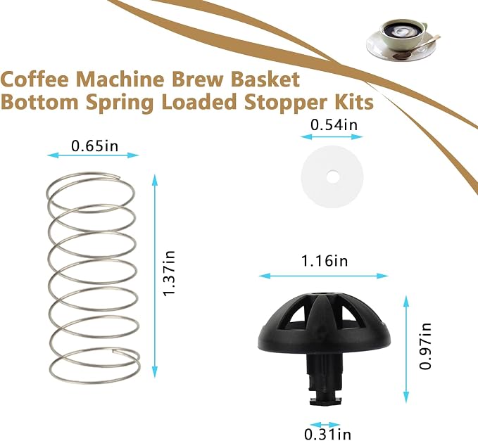 2-Pack Replacement Coffee Brew Basket Spring Loaded Stopper Kits, Fits Mr. - Image 2