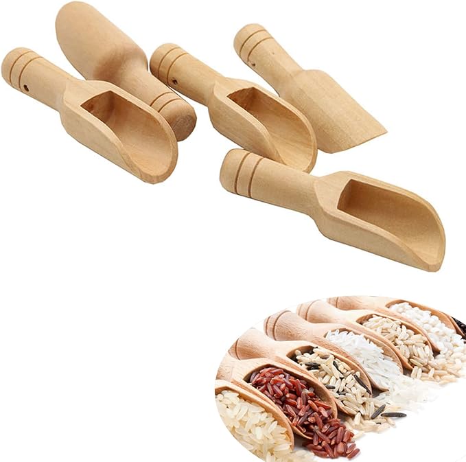 5 Pcs Mini Wooden Scoop 3 inch, Homemade Bath Salts Spoon by Unknown