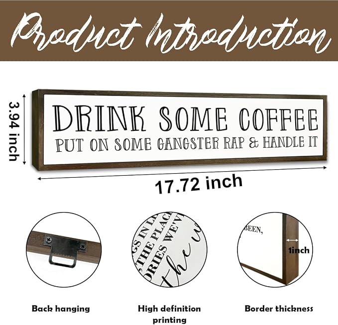 Funny Coffees Decor, Modern Farmhouse Table Shelf Decoration, Sarcastic Humor - Image 2