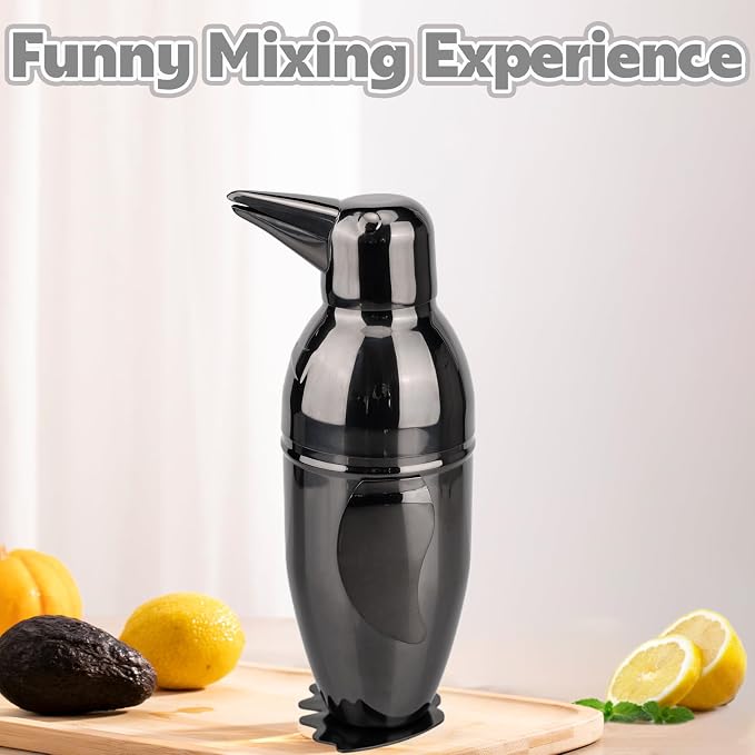 17oz Cocktail Shaker Black Penguin, Bartender Shakers - Image 9