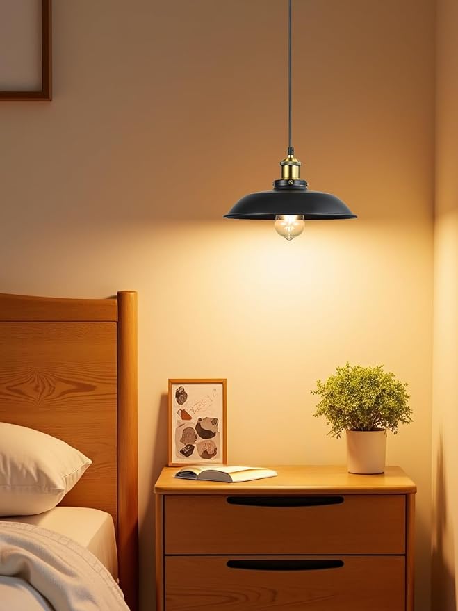 1 Pack Black Farmhouse Pendant Light, Industrial Ceiling Lights Fixture - Image 3