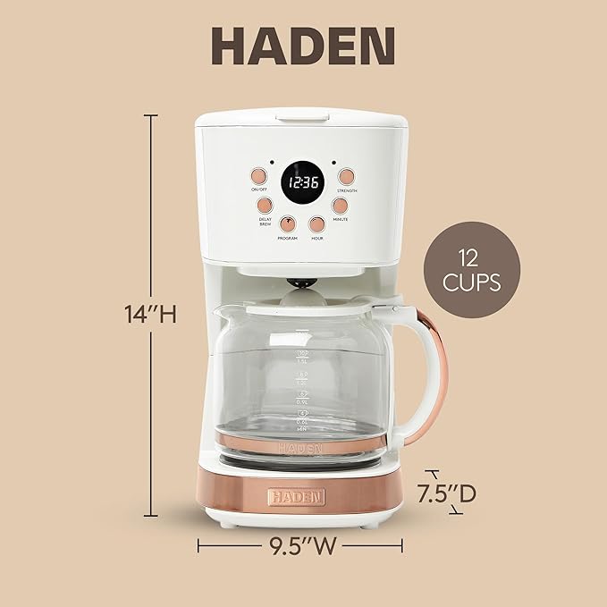 HADEN Coffee Machine, 12 Cup Programmable Drip Coffee Maker - Image 4