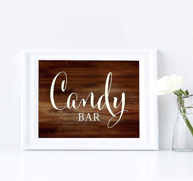 Andaz Press Wedding Party Signs, Rustic Wood Print, 8.5x11 inch, Candy Bar - Image 4