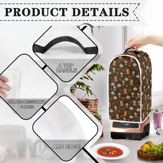 Coffee Cup Blender Dust Cover, Anti Fingerprint Polyester Stand Mixer or Coffee - Image 4