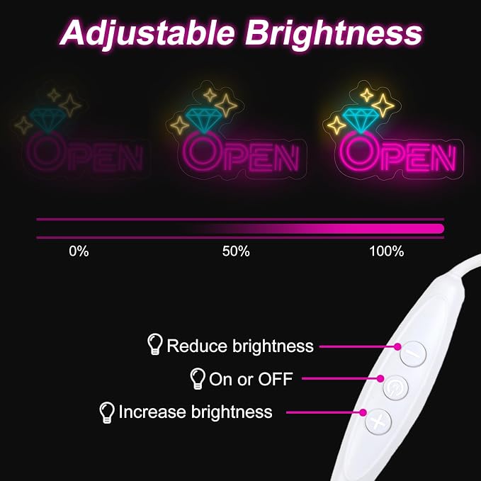 Diamond Open Indoor Neon Sign For Jewelry Store Custom Led Neon Sign Business - Image 5