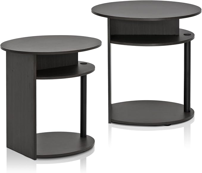 Furinno JAYA Simple Design Oval End Table Set of 2 - Image 4