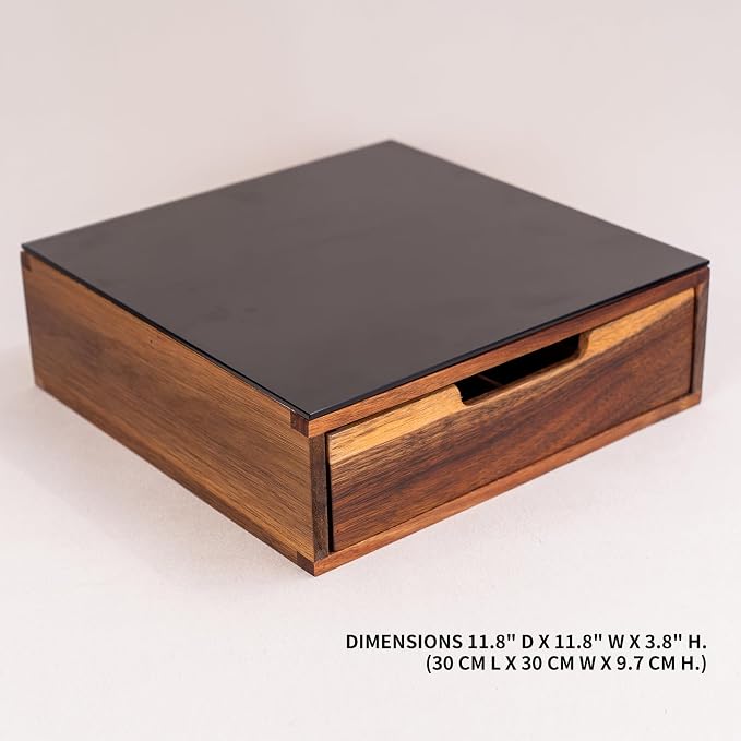 Tempered Glass and Natural Wood Coffee Pod Drawer Organizer - Image 5