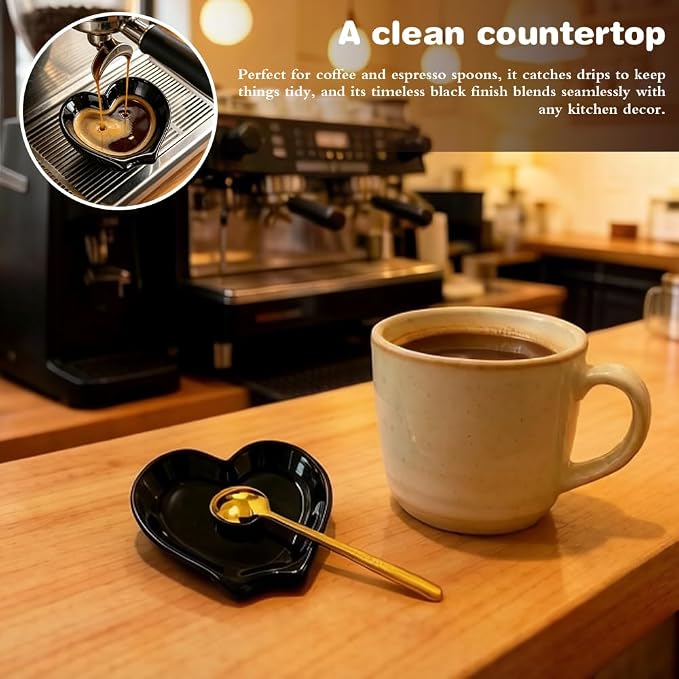 Coffee Spoon Rest Black Ceramiccoffee Spoon Holder Cute Coffee Bar And Corner - Image 5