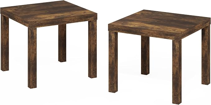 Furinno Classic Side Table Set of 2, Square Modern End Table - Image 5