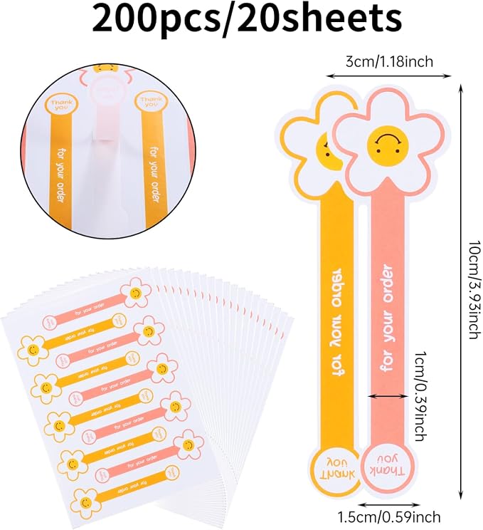Beyonday 200pcs Handmade Lollipop Baking Stickers - Image 2
