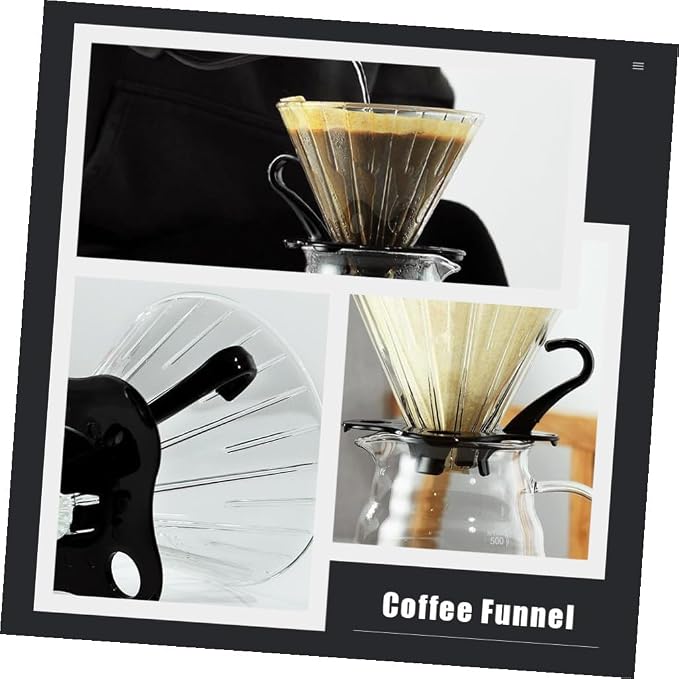 Alipis 1set Reusable High Borosilicate Glass Coffee Funnel Handle Manual Coffee - Image 3
