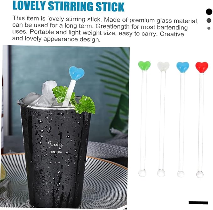 LABRIMP Reusable Drink Stir Stirrers 4 Pcs Coffee Stir Sticks - Image 7