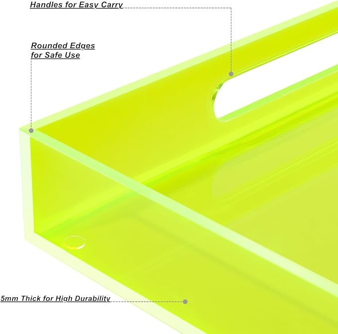 Large Acrylic Tray Ottoman Coffee Table Tray - Image 3