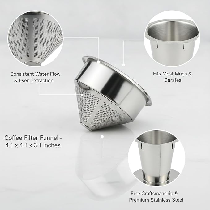 Stainless Steel Coffee Filter Funnel - Image 6