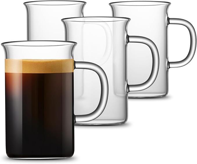 LUXU Glass Coffee Tea Cups-13 oz, Tall Drinking Glasses by LUXU
