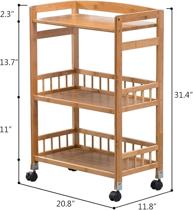 3 Tier Rolling Kitchen Cart - Image 2