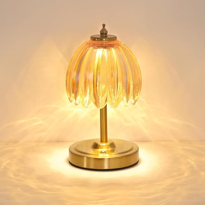 Shenmoyl Tulip Small Table Lamp, 5200mAh Cordless Touch Control Mini Table Lamp by Shenmoyl
