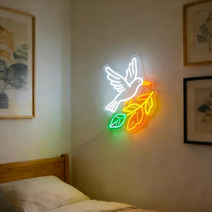 Dove Neon Sign - 16x12.5 inch Dimmable LED pigeon Neon Light Bird Boho Decor - Image 4